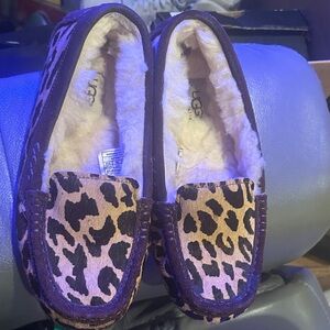 UGG Animal Print Moccasins with Cream Lining